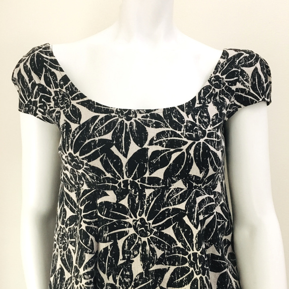 💥SOLD💥Michael Kors Sunflower Floral Linen Burlap Dress - Picture 3 of 8